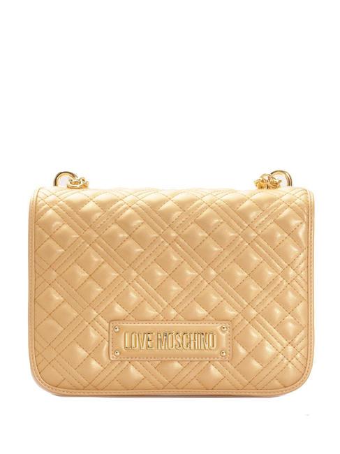 LOVE MOSCHINO QUILTED Shoulder bag with flap Platinum - Women’s Bags