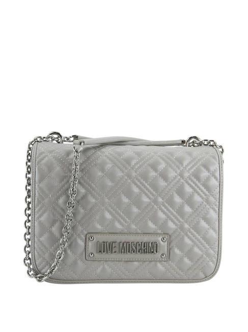 LOVE MOSCHINO QUILTED Shoulder bag with flap rolled silver - Women’s Bags