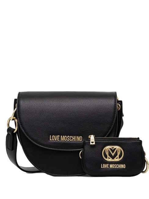LOVE MOSCHINO SADDLE Mini shoulder bag, with shoulder strap Black - Women’s Bags