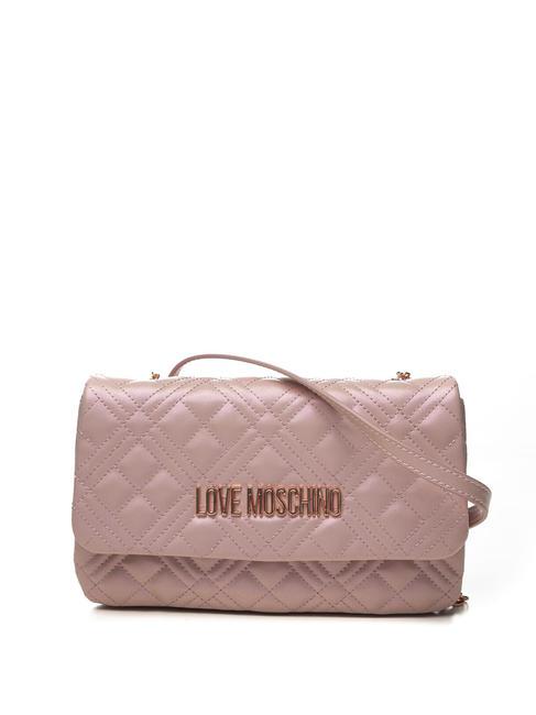LOVE MOSCHINO QUILTED  Mini Bag with shoulder strap rose gold laminate - Women’s Bags