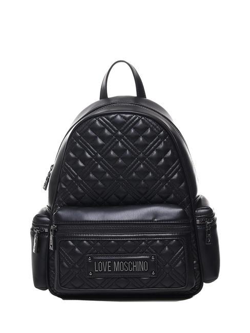 LOVE MOSCHINO QUILTED Backpack with side pockets Black - Women’s Bags