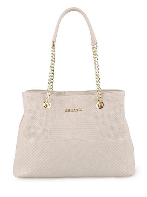 LOVE MOSCHINO QUILTED Shoulder bag with chain handle ivory - Women’s Bags