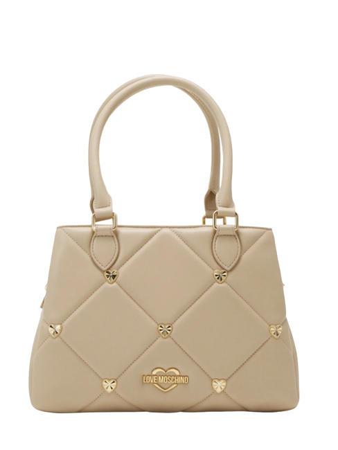 LOVE MOSCHINO GOLD HEART Hand bag, with shoulder strap cream - Women’s Bags