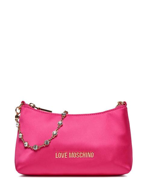 LOVE MOSCHINO METALLIC CHAIN Bag with jeweled shoulder strap fuchsia - Women’s Bags