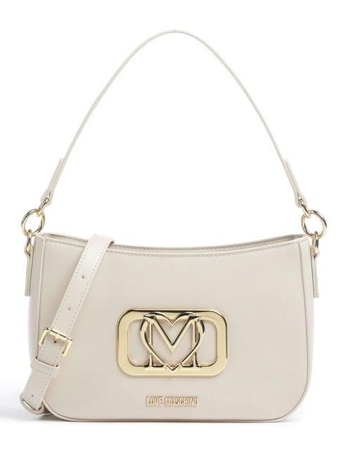 LOVE MOSCHINO METALLIC LOGO Shoulder bag with shoulder strap ivory - Women’s Bags