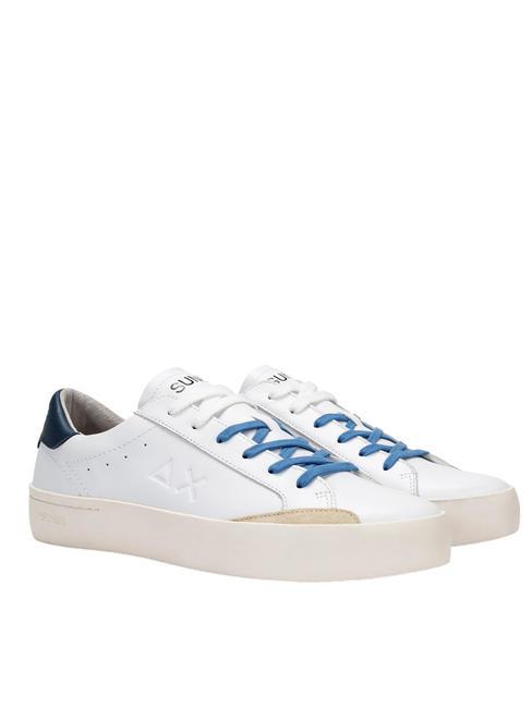 SUN68 STREET LEATHER Sneakers white/navy blue - Men’s shoes