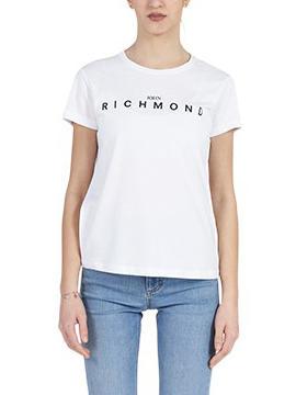 JOHN RICHMOND MARTIS Cotton T-shirt white/blk - T-shirt