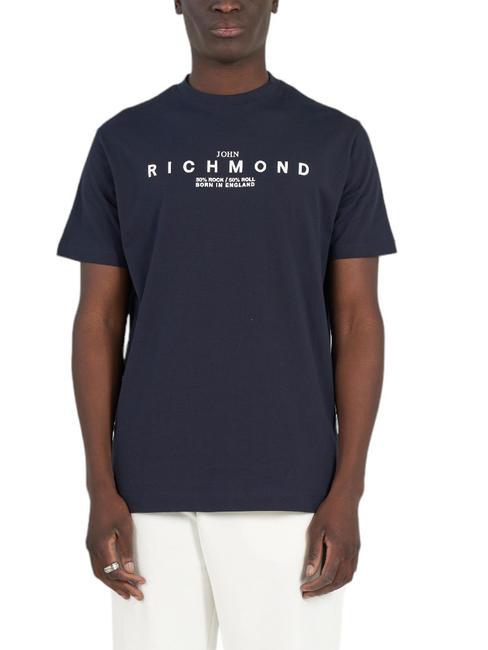 JOHN RICHMOND KAMADA Cotton T-shirt midnight blue - T-shirt