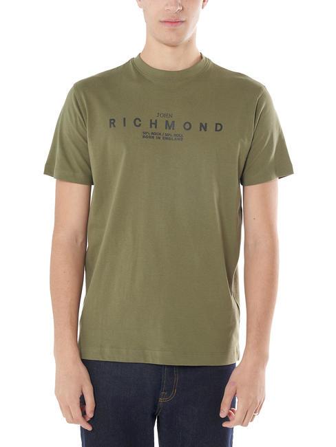 JOHN RICHMOND KAMADA Cotton T-shirt green mil. - T-shirt