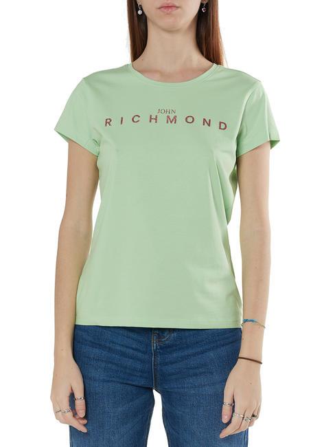 JOHN RICHMOND MARTIS Cotton T-shirt sage/pink - T-shirt