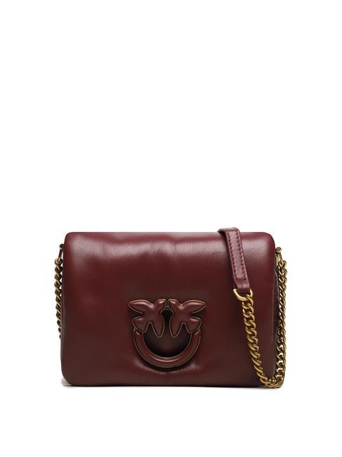 PINKO LOVE CLICK PUFF Mini leather shoulder bag intense currant-block color - Women’s Bags
