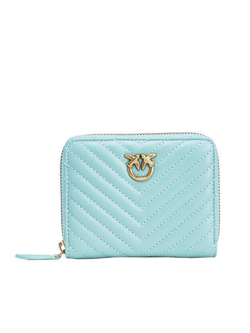 PINKO TAYLOR Quilted Zip Around Wallet sea blue-antique gold - Women’s Wallets