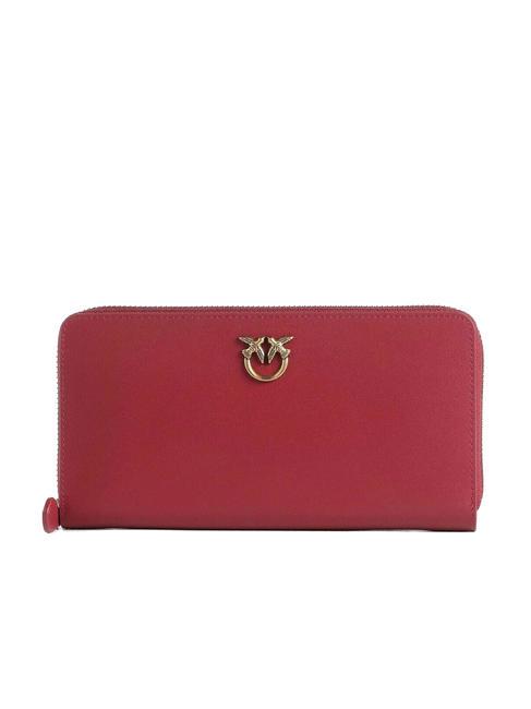 PINKO RYDER Large leather wallet dark red-antique gold - Women’s Wallets