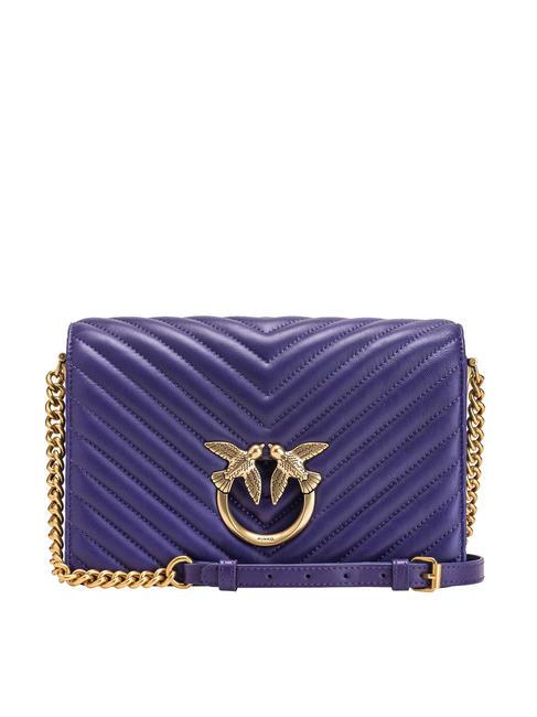 PINKO LOVE CLICK CLASSIC Quilted nappa shoulder bag purple plumeria-an. gold - Women’s Bags