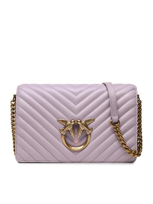 PINKO LOVE CLICK CLASSIC Quilted nappa shoulder bag iris-antique gold - Women’s Bags