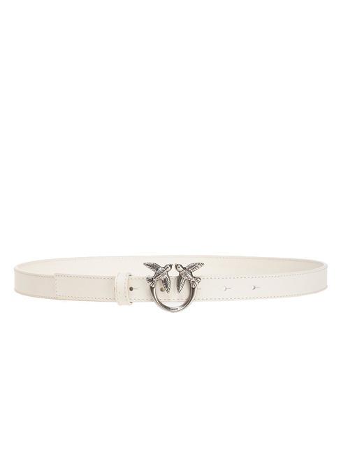 PINKO LOVE BERRY Leather belt silk white-old silver - Belts