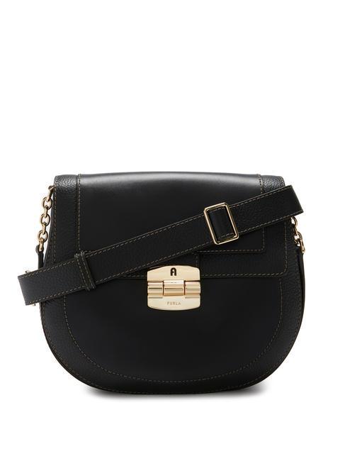 FURLA CLUB 2 Calf leather shoulder bag Black - Women’s Bags