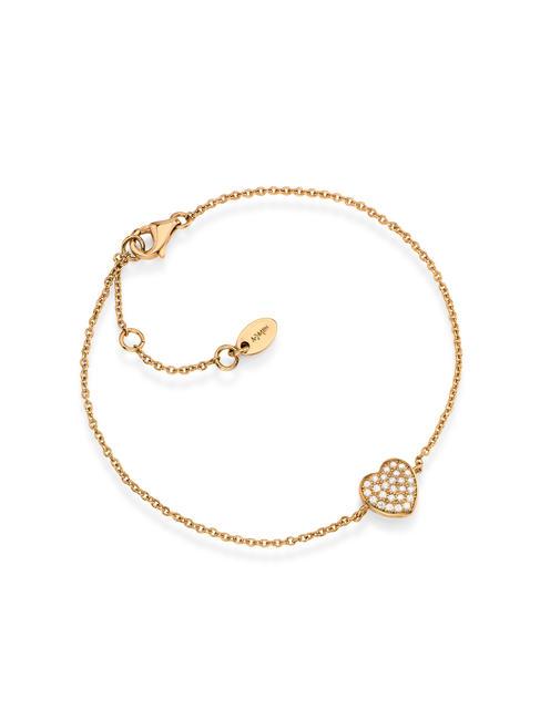 AMEN COCCOLE LUXURY Heart charm bracelet with zircons rose - Bracelets