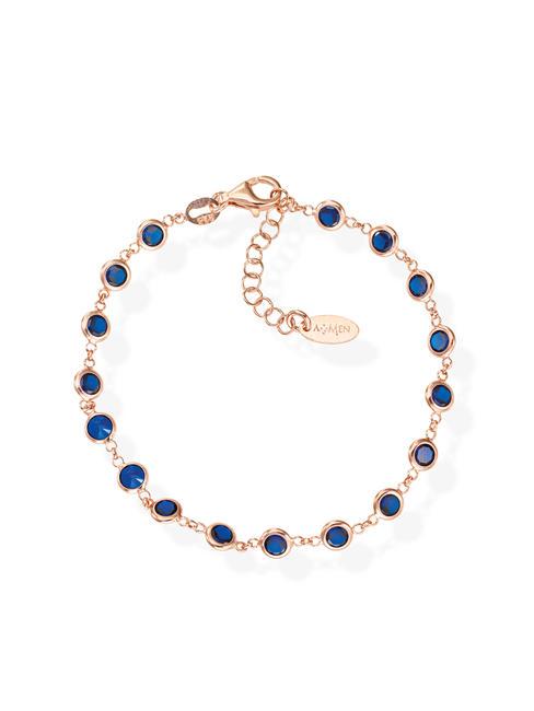 AMEN TENNIS Silver bracelet with blue zircons rose - Bracelets