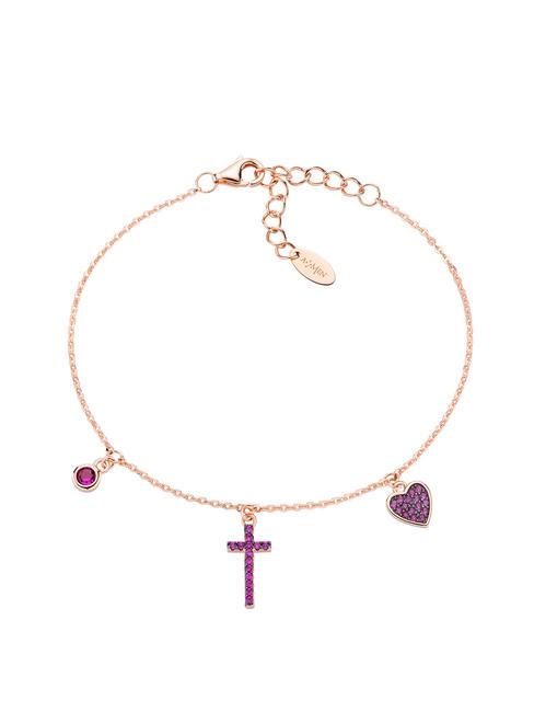 AMEN PREGA E AMA LUXURY Silver bracelet with zircons rose - Bracelets