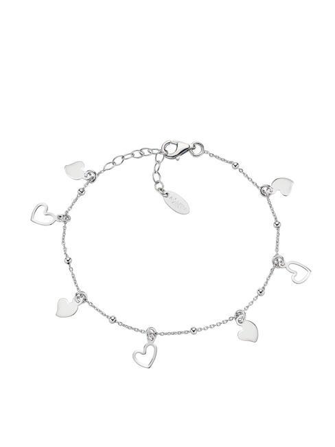 AMEN COCCOLE Silver bracelet with heart charms rhodium - Bracelets