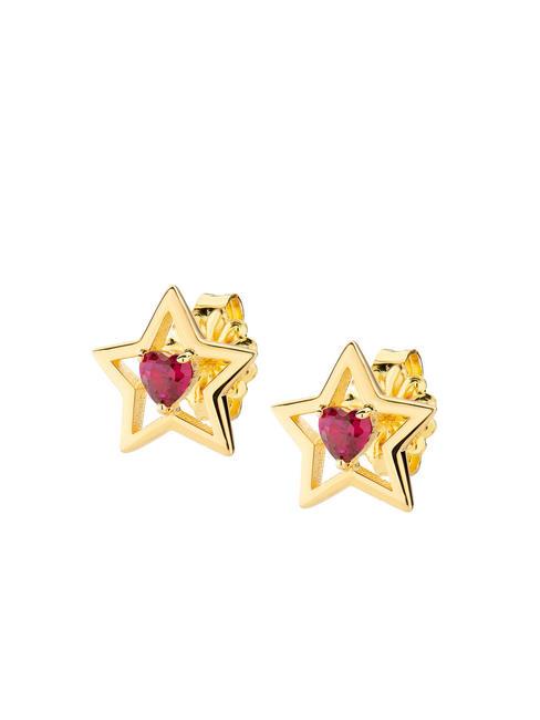 AMEN STELLE Star earrings with zircon heart gold - Earrings