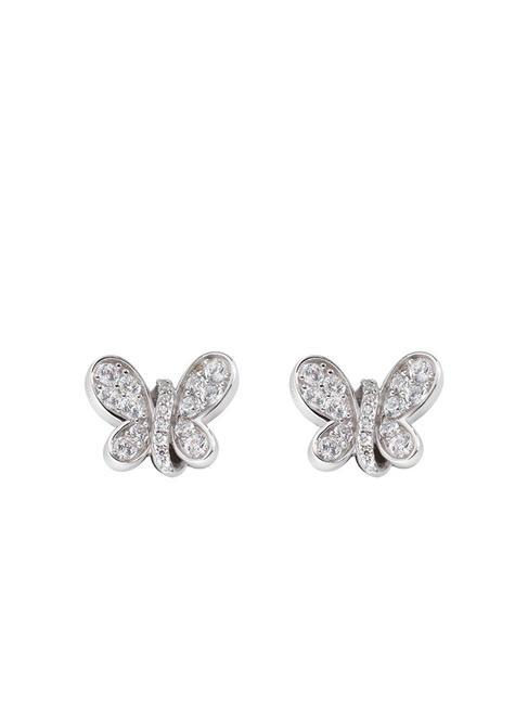 AMEN FARFALLE White zircon silver earrings rhodium - Earrings