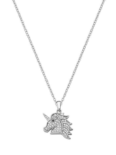 AMEN FORTUNA Unicorn charm silver necklace rhodium - Necklaces