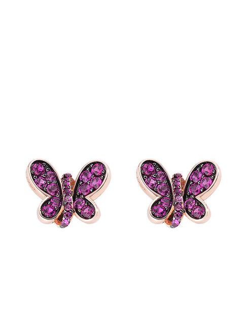 AMEN FARFALLE White zircon silver earrings rose - Earrings