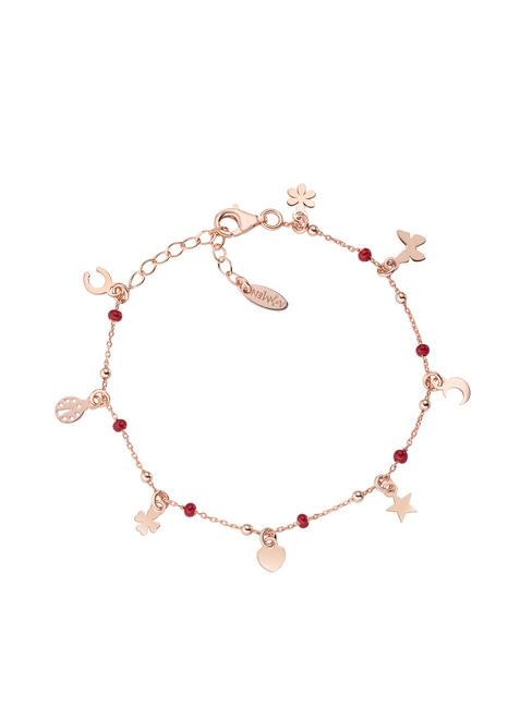 AMEN FORTUNA Bracelet with enamelled charms rose - Bracelets