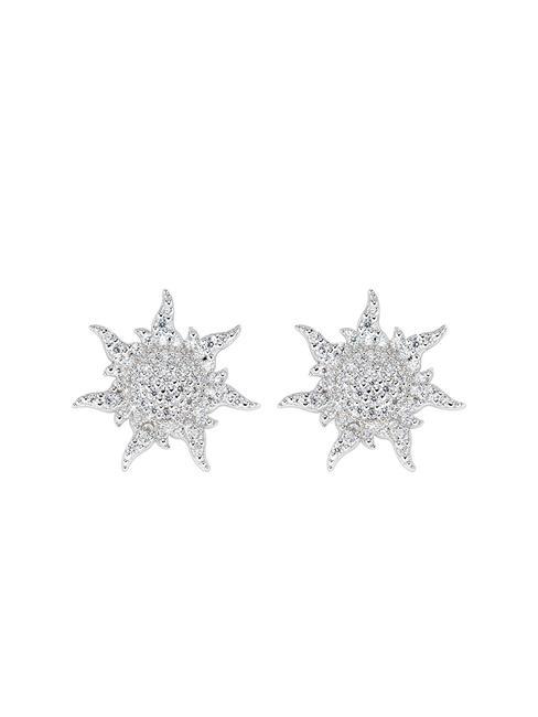 AMEN SOLE Silver earrings with zircons rhodium - Earrings