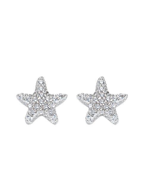AMEN ANIMALIER LUXURY Starfish earrings with zircons rhodium - Earrings