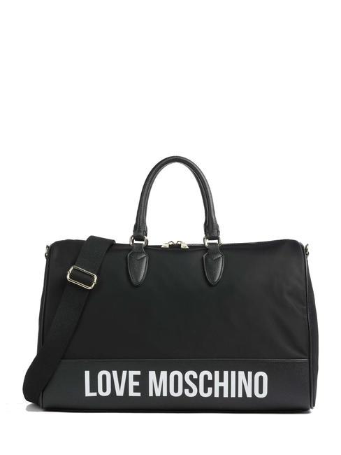 LOVE MOSCHINO CITY LOVERS Nylon bag with shoulder strap Black - Duffle bags