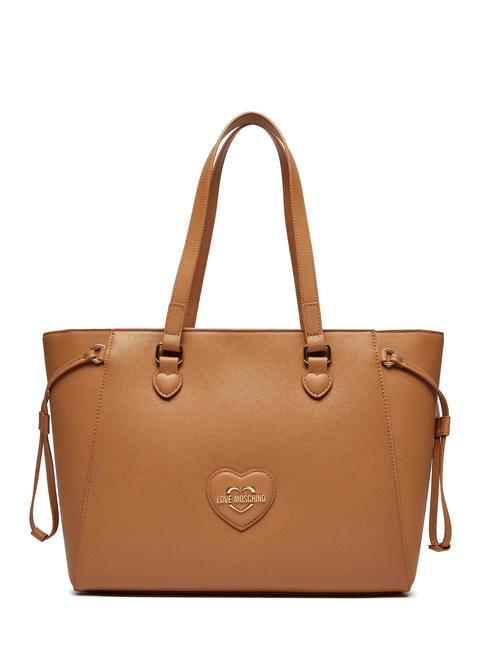 LOVE MOSCHINO BOLD HEART Shoulder shopper bag cookie - Women’s Bags
