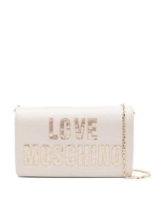 LOVE MOSCHINO SPARKLING Bag with shoulder flap ivory - Women’s Bags