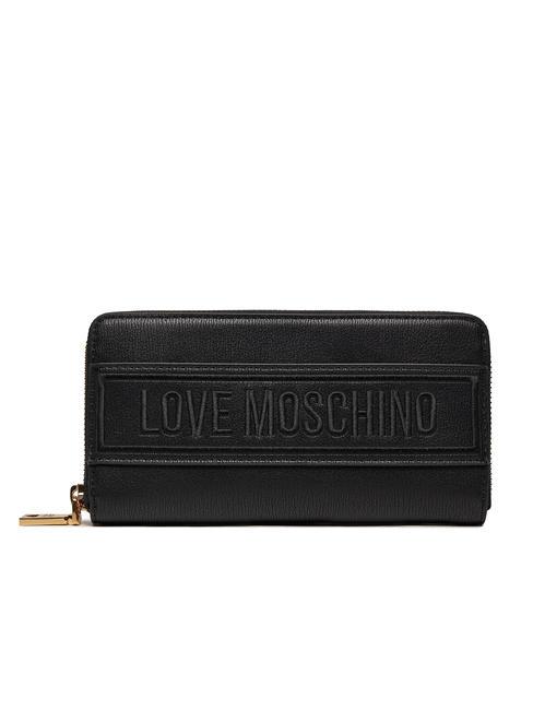 LOVE MOSCHINO BILLBOARD Large zip around wallet Black - Women’s Wallets