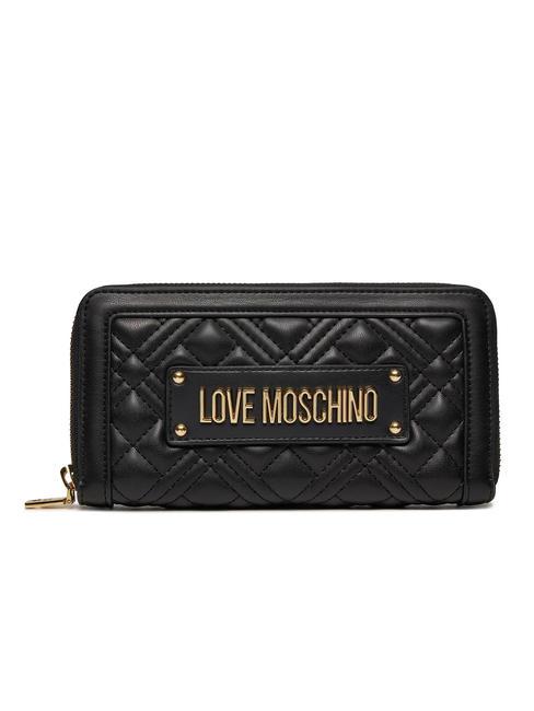 LOVE MOSCHINO QUILTED Large zip around wallet Black - Women’s Wallets