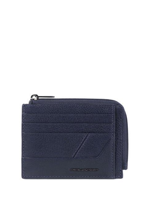 PIQUADRO S129  Leather card holder / coin purse blue - Men’s Wallets