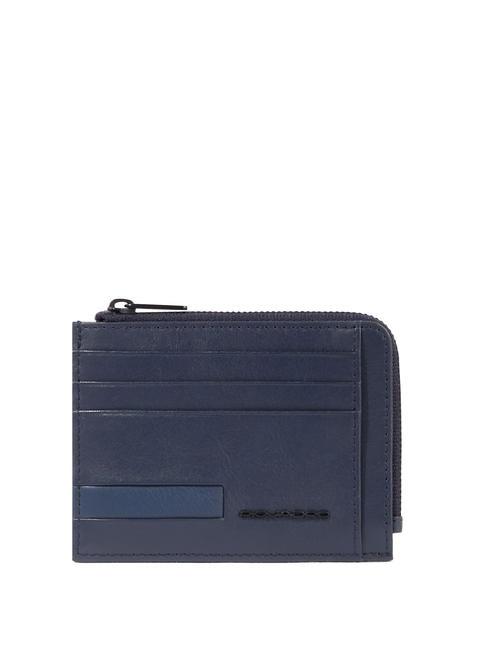 PIQUADRO PAUL Leather coin purse/card holder blue - Men’s Wallets
