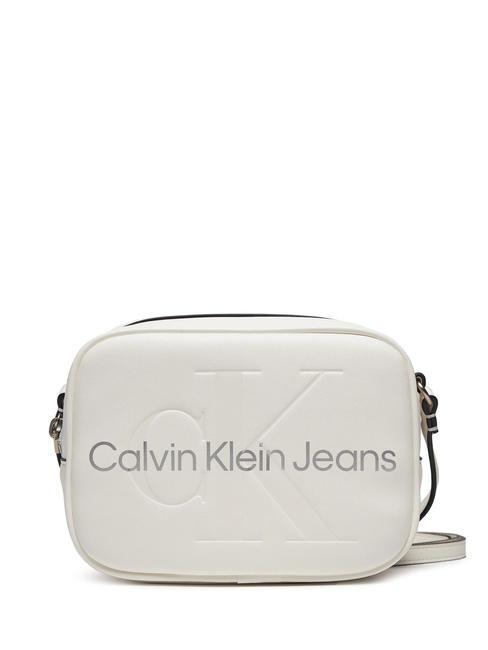 CALVIN KLEIN CK JEANS SCULPTED MONO Shoulder camera bag white/silver logo - Women’s Bags