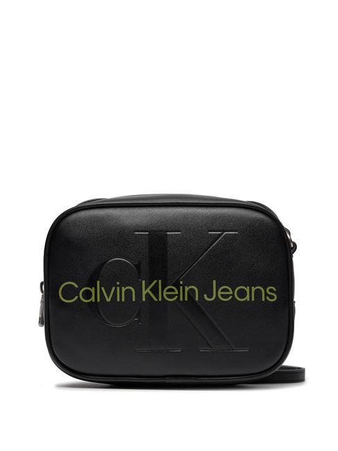 CALVIN KLEIN CK JEANS SCULPTED MONO Shoulder camera bag black/sharp green - Women’s Bags