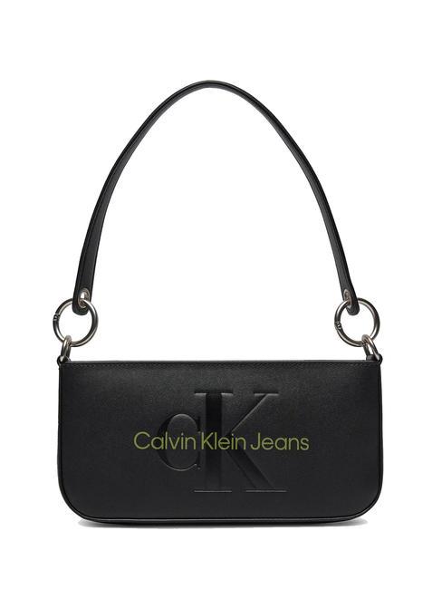 CALVIN KLEIN CK JEANS SCULPTED POUCH Shoulder bag black/sharp green - Women’s Bags