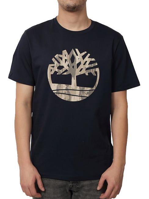 TIMBERLAND KENNEBEC RIVER TREE LOGO Cotton T-shirt dark sapphire - T-shirt