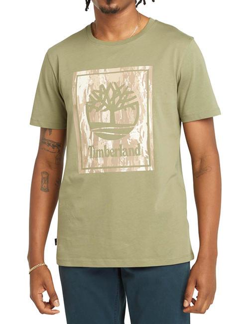 TIMBERLAND STACK LOGO Cotton T-shirt cassel earth - T-shirt