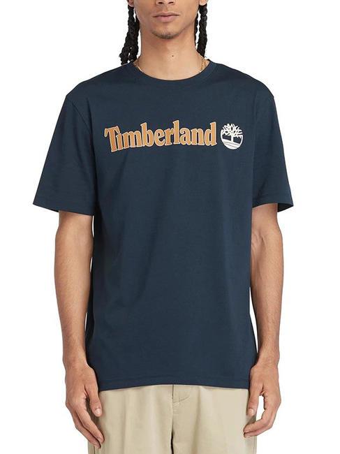 TIMBERLAND KENNEBEC RIVER LINEAR LOGO Cotton T-shirt dark sapphire - T-shirt