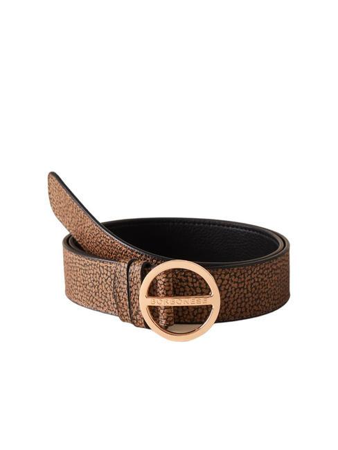 BORBONESE GRAFFITI Belt with studs natural op / black - Belts