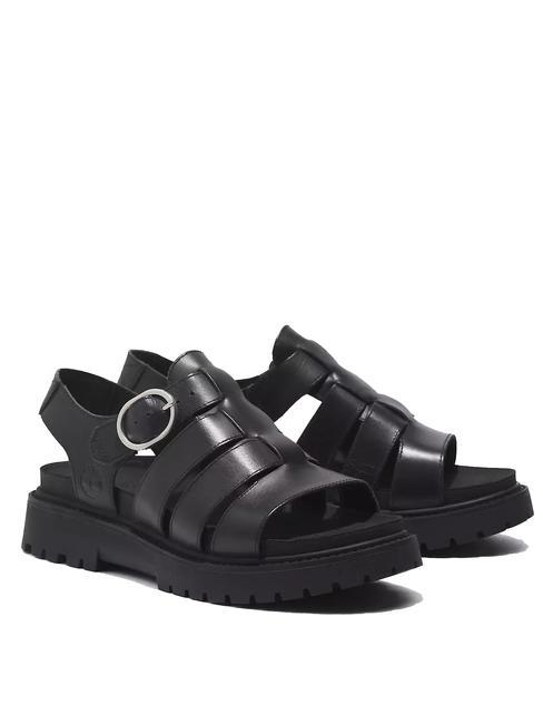 TIMBERLAND CLAIREMONT WAY Leather band sandal black full grain - Women’s shoes