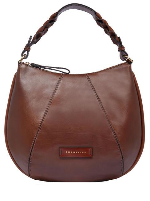 THE BRIDGE BRIGIDA Shoulder bag, in leather BROWN - Women’s Bags
