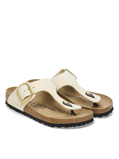 BIRKENSTOCK GIZEH BIG BUCKLE Nubuck flip-flop slipper ecru - Women’s shoes