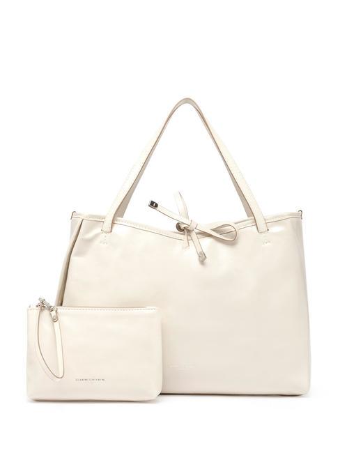 GIANNI CHIARINI RAY Double-sided bag with pouch talc - Women’s Bags